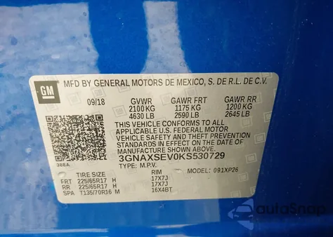 2019 Chevrolet Equinox Ls from USA, damaged, VIN 3GNAXSEV0KS530729
